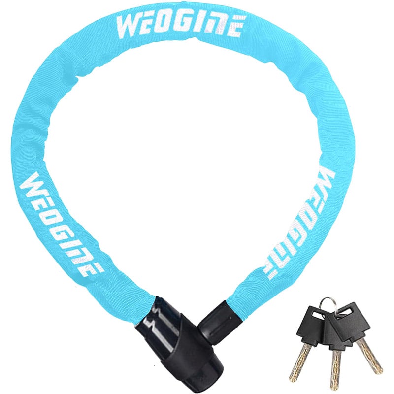 Weogine Bike Lock, Heavy Duty Anti-Theft 2.72 Ft Security Chain with 3 Keys, Waterproof for Bicycle,Scooter, Motorcycle, Door, Gate, Fence - Image 1